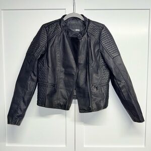 Fashion Nova Quilted Black Leather Jacket